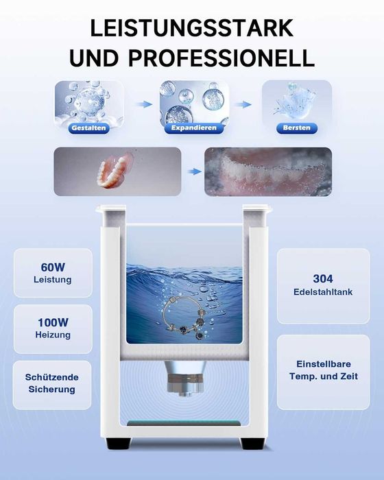 Ултразвукова вана CREWORKS 2L 60W Professional Ultrasonic,Гаранция