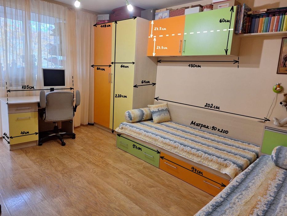 ТОП ОФЕРТА: обзаведена детска стая с висококачествени мебели и матраци