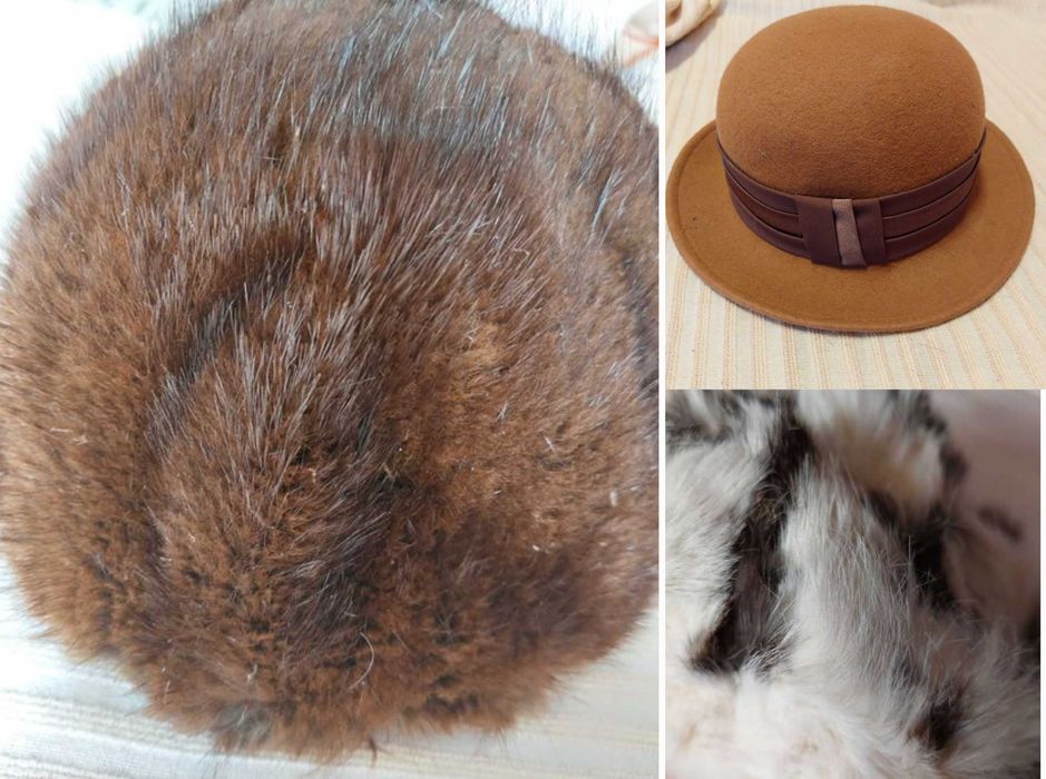 Caciula nutrie/Caciula iepure copii 30lei/Palarie dama 35lei nepurtate