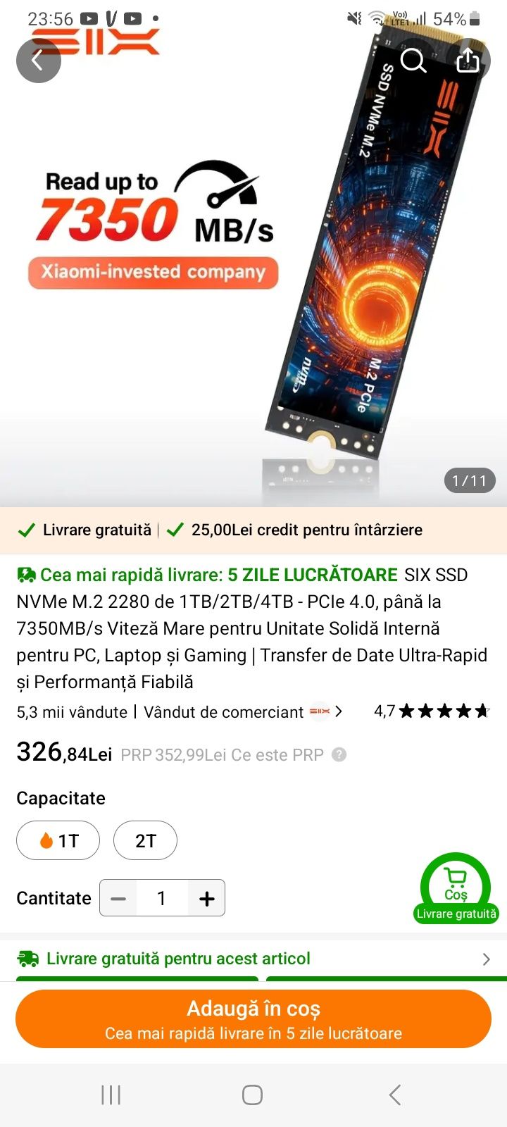 Ssd 1 tb nou nvme