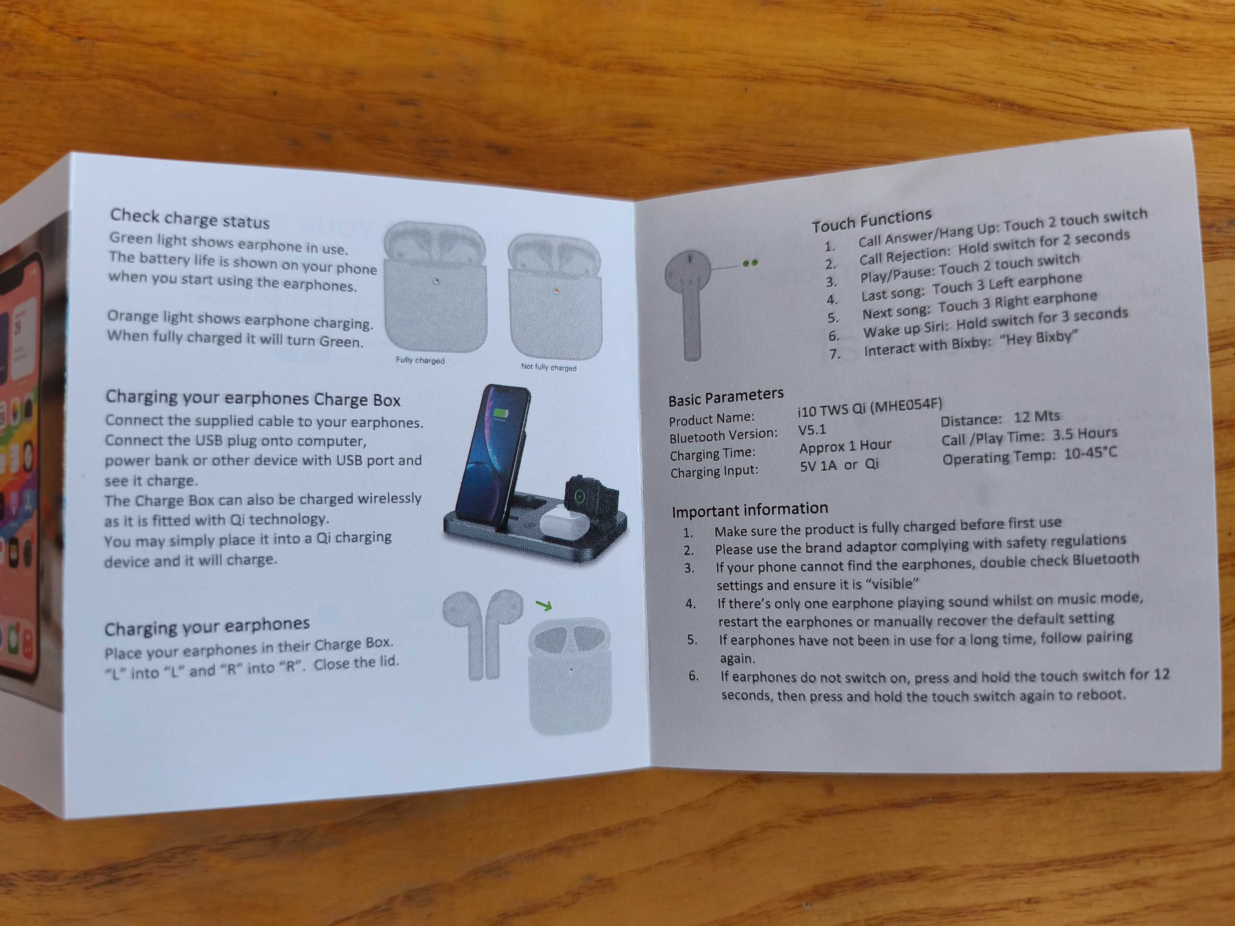 i10 TWS Qi Earphones (модел MHE054F)