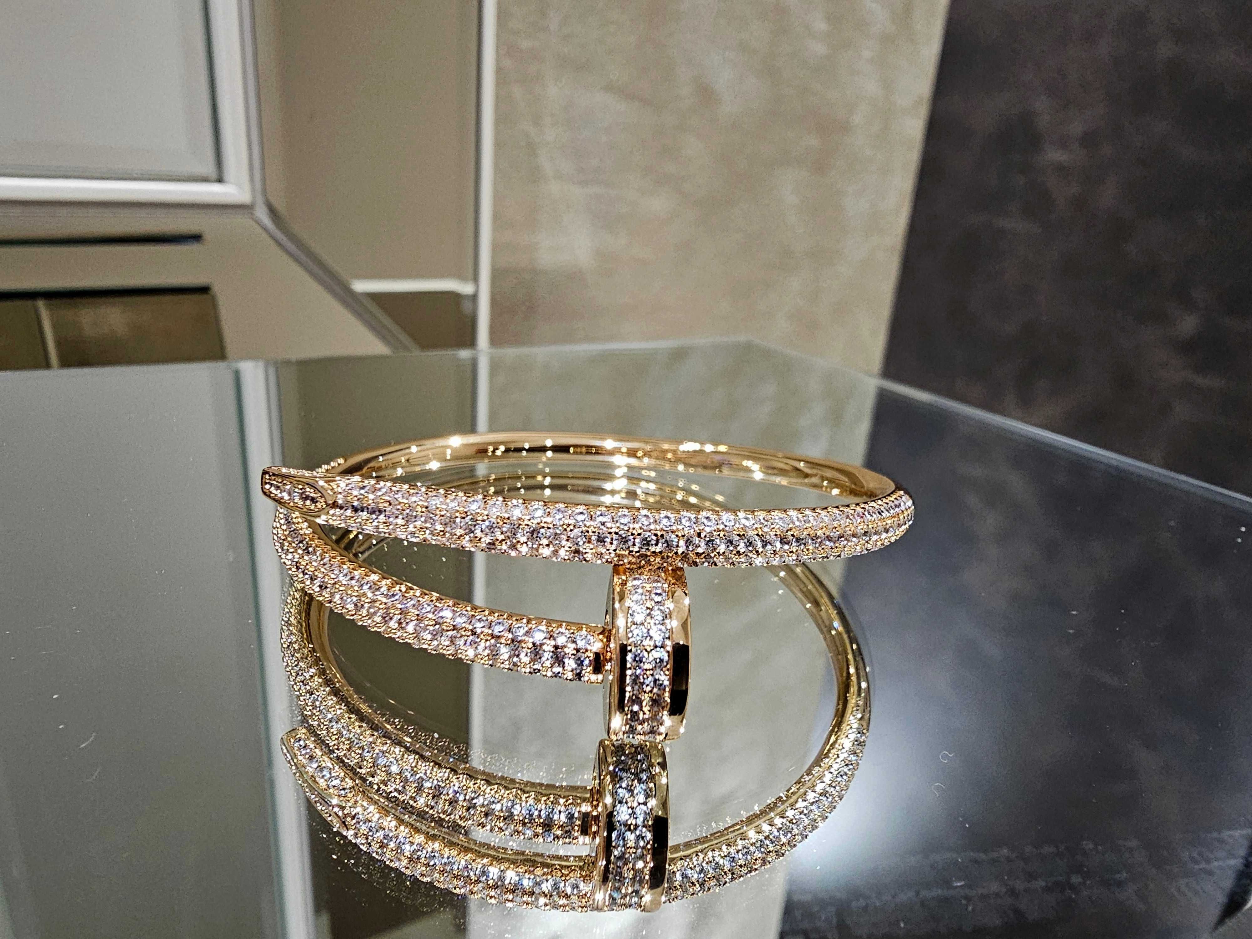 CARTIER Nail Juste un Clou Rose Gold Large Paved Diamonds Гривна Пирон