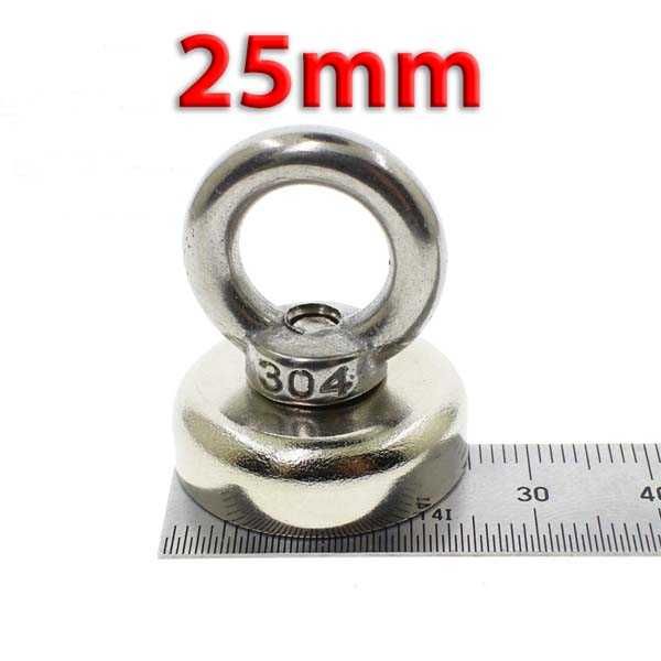 25mm 25кг Магнит за магнитен риболов, с кука (халка) Magnet fishing