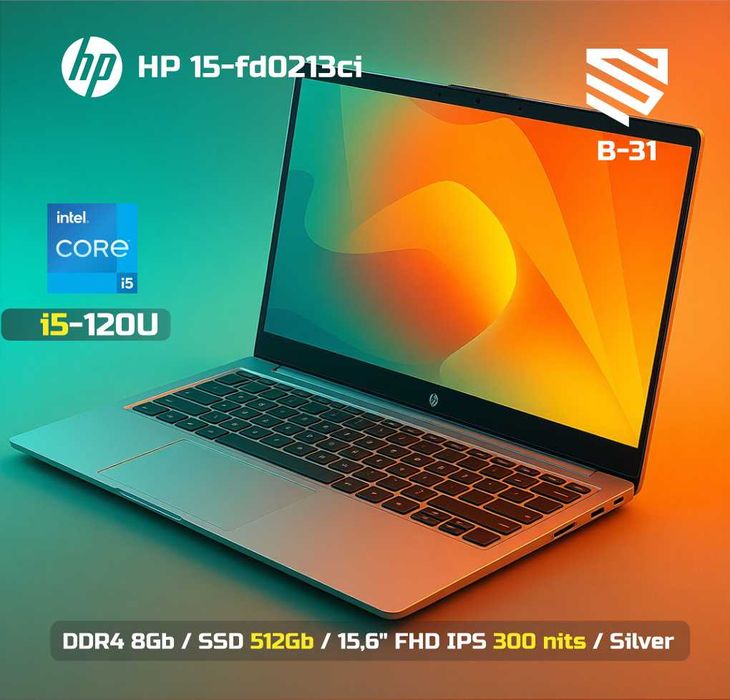 HP 15-fd0213ci / I5-120U / D4 8Gb / SSD 512Gb / int / 15,6 FHD 300nits