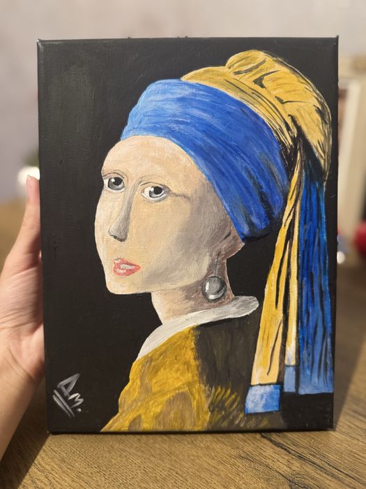 Painting inspired by the girl with the pearl earring