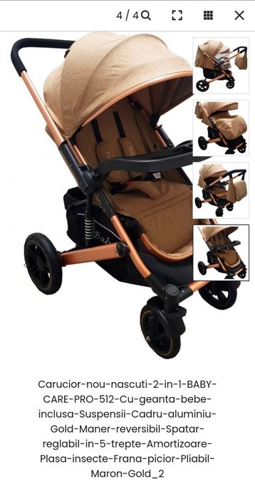 Carucior bebe 2 în 1 Baby Care Pro