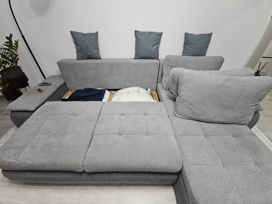 Coltar living extensibil pe stanga / dreapta, cu lada