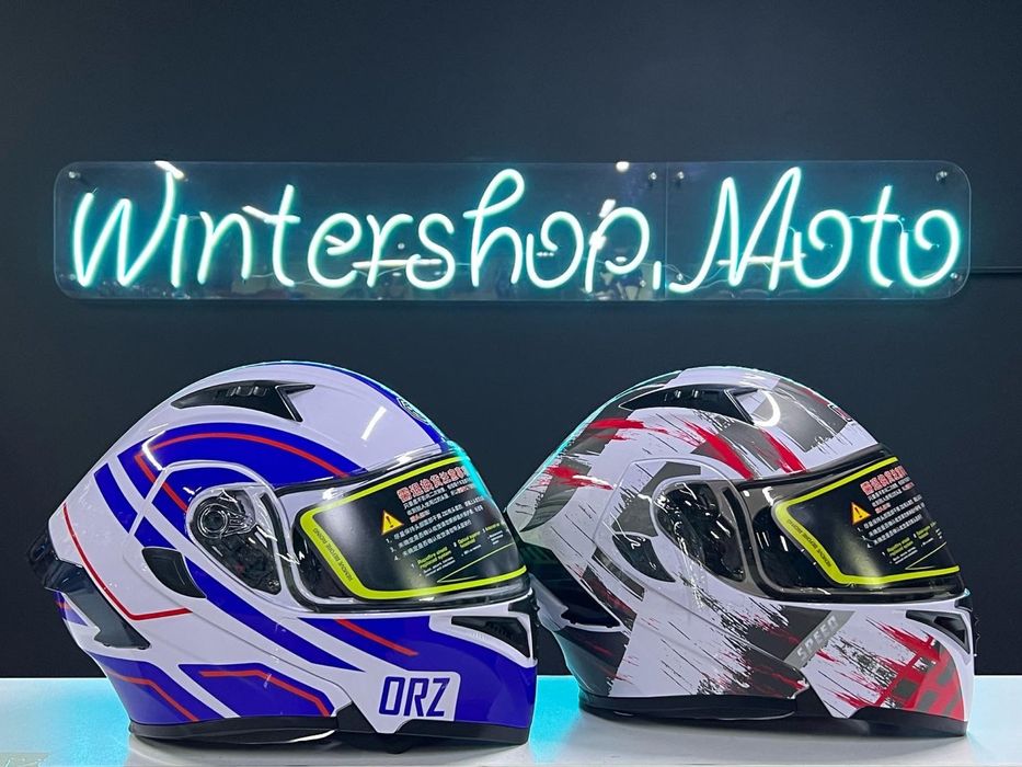 Новый, Мотошлем Модуляр “ORZ” со Встроенными Очками! Разные размеры!