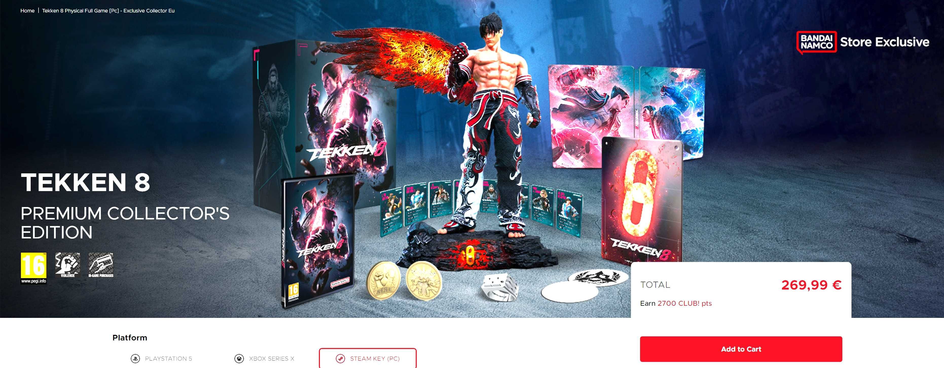 нова Tekken 8 Premium Collector's Edition Led фигура на Jin за PS5