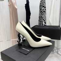 Pantofi YSL Opium, Yves Saint Laurent Opyum, patent white, Premium
