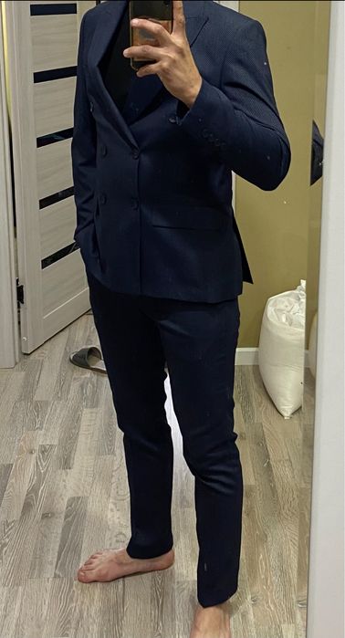 Костюм тройка тёмный синий цвет