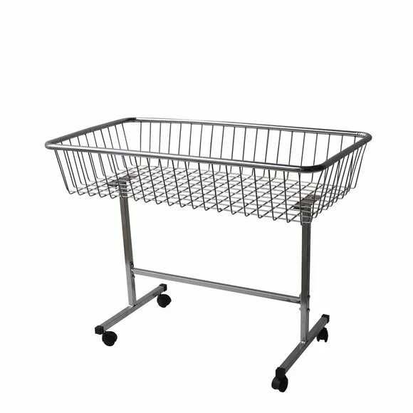 Cos  de expunere metalic cu roti,  crom 110/60 cm