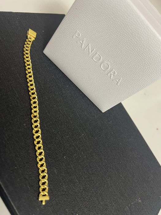 Brățară cu lanț cuban pavé Placare din aur de 14 k