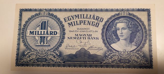 1  Miliard Pengo bancnota Ungaria 1946 necirculata UNC