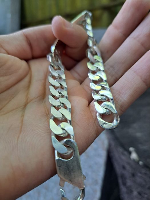 Bratara argint Cuban cu placuta 45 grame