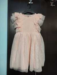 Детска розова рокля, 134см, нова