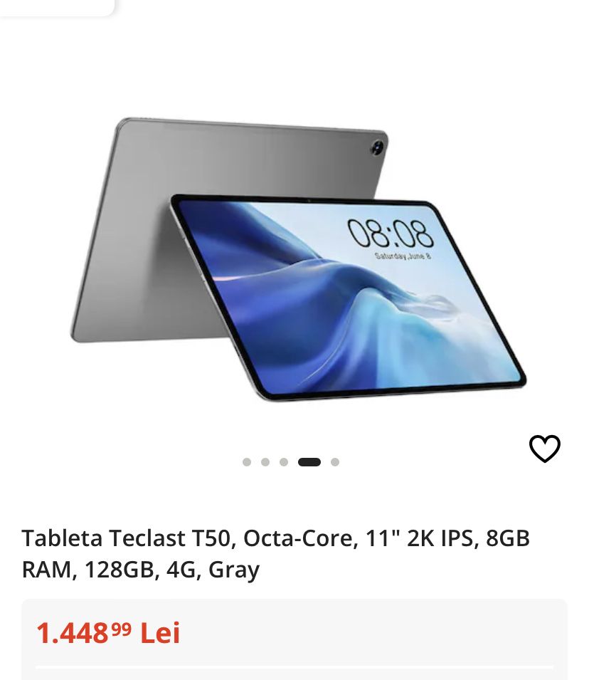 Tableta Teclast T50, Octa-Core, 11" 2K IPS, 8GB RAM, 128GB, sigilata