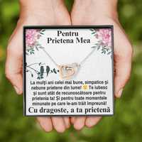 Colier Argint + Zirconia pentru prietena, Card cu Mesaj,