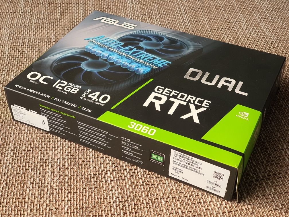 Видеокарта ASUS GeForce RTX 3060 12GB Dual V2 OC с ГАРАНЦИЯ 2 г.