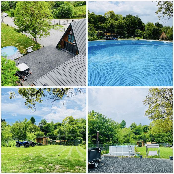 Cabana A-Frame Ariana Valea Avrigului,Ciubar jacuzzi,Piscina