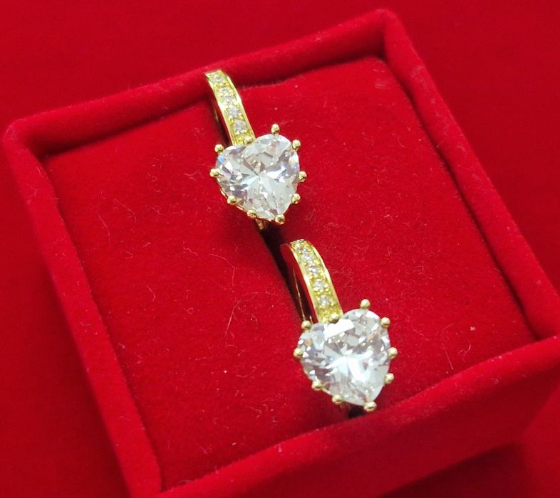 GP71, cercei placati aur 18k,incuietoare sigura, zirconiu