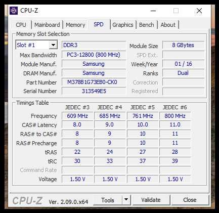 Памет 16GB (2x 8GB) Samsung DDR3 1600 (PC3 12800)