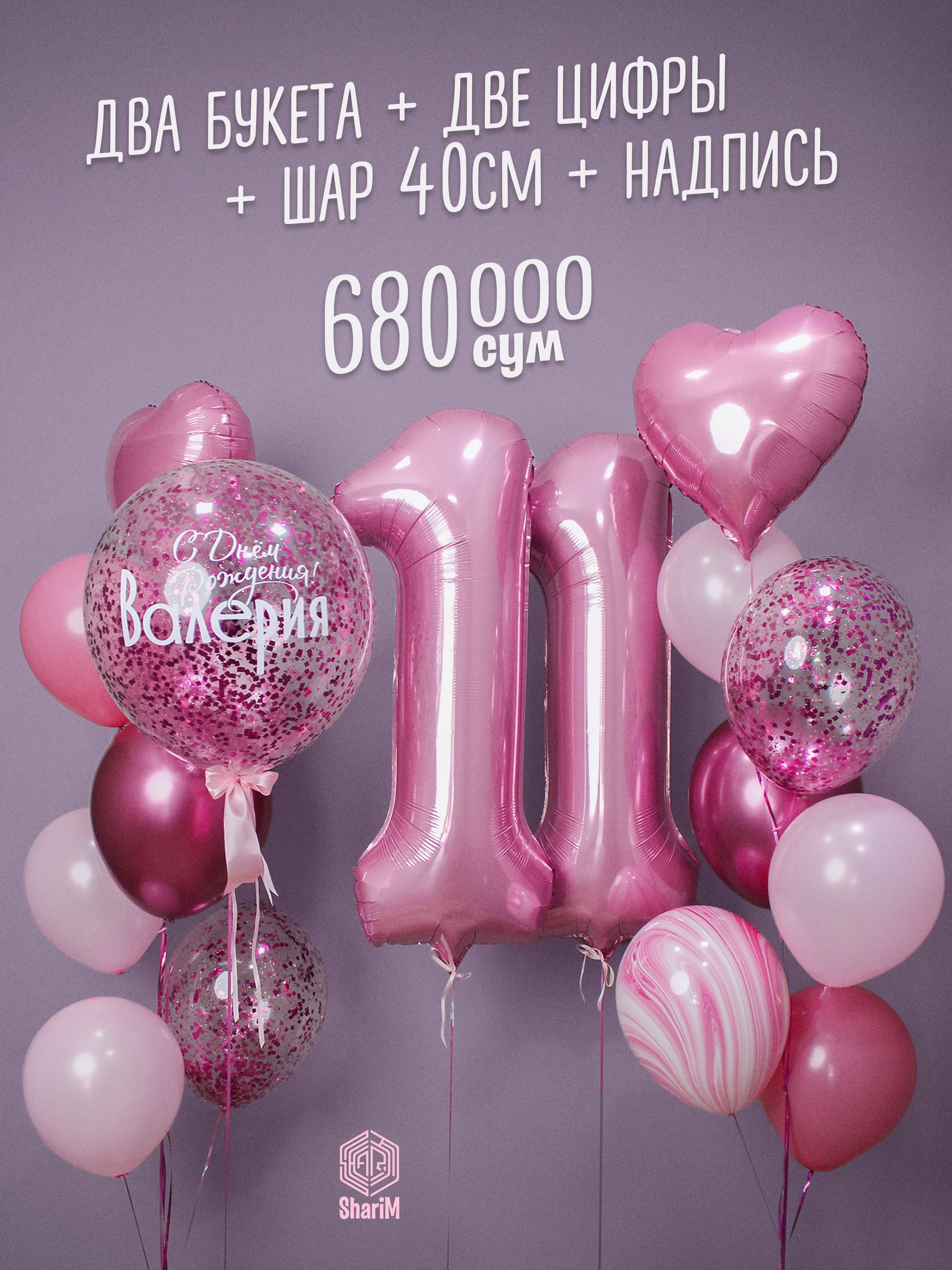 воздушные гелиевые шарики для девочки на день рождения