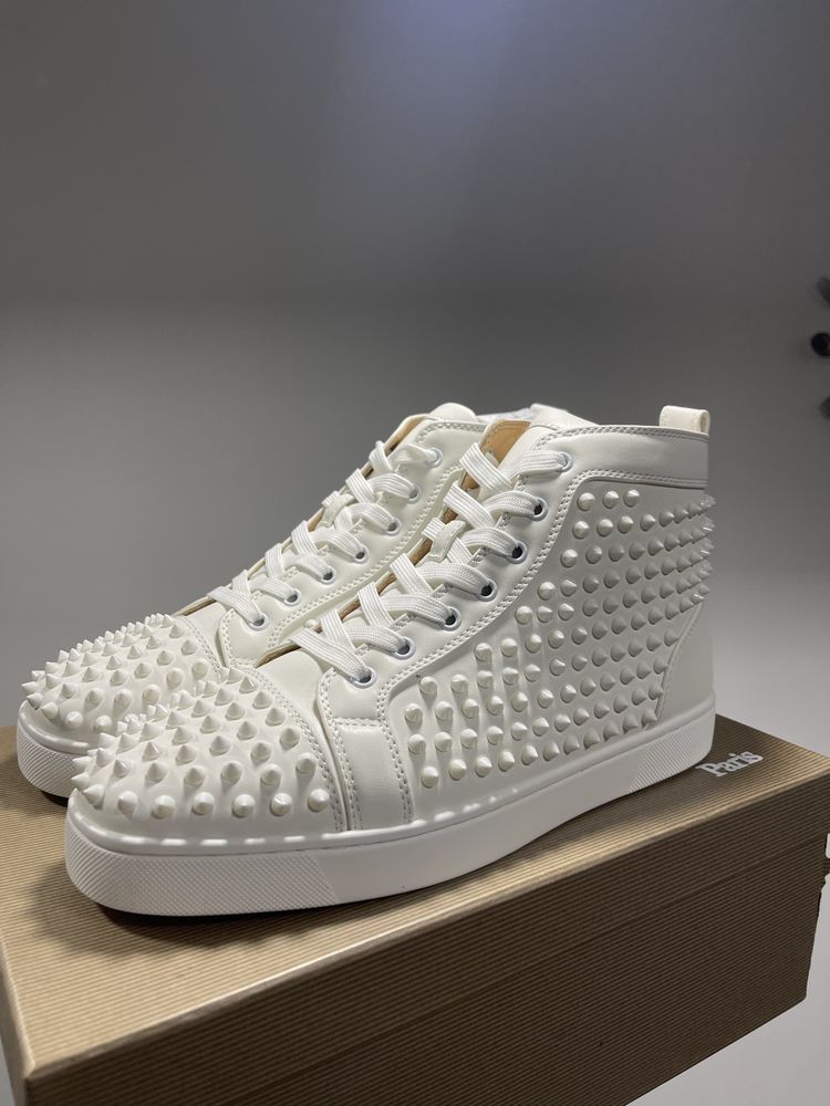 Christian Louboutin High White Spikes