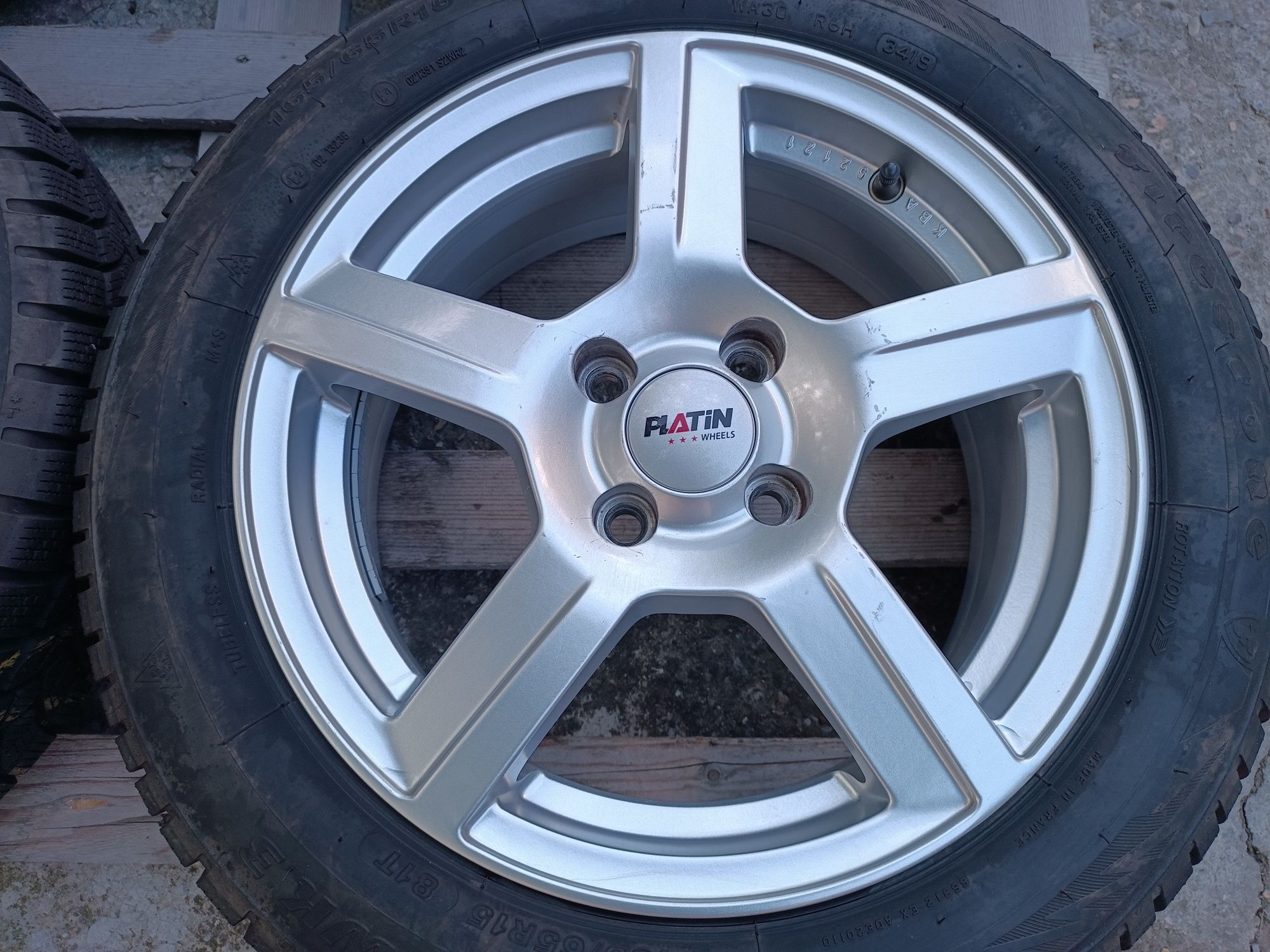 Лети джанти 15ки 4х100 Platin + зимни гуми Firestone