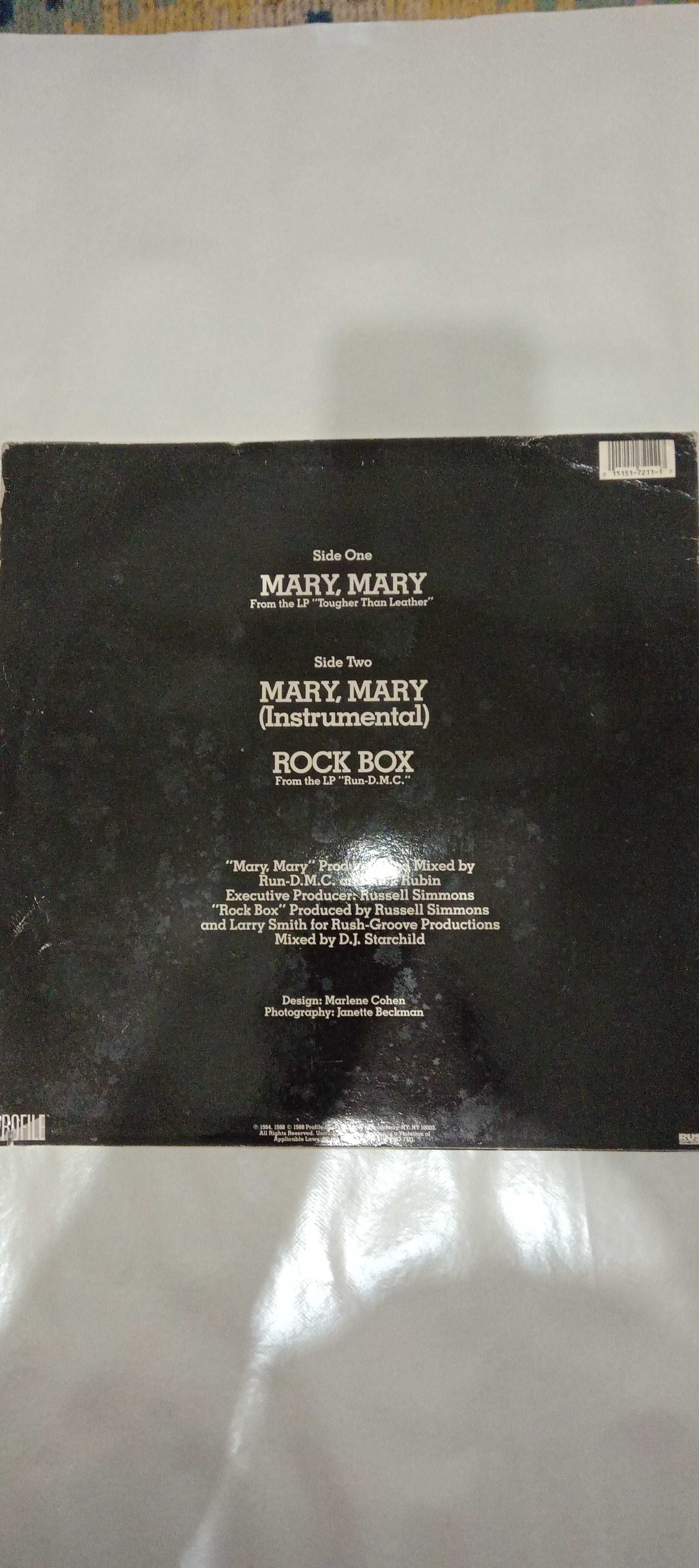 VINIL_RUN DMC ,Mary Mary, single raritate original american ,New York