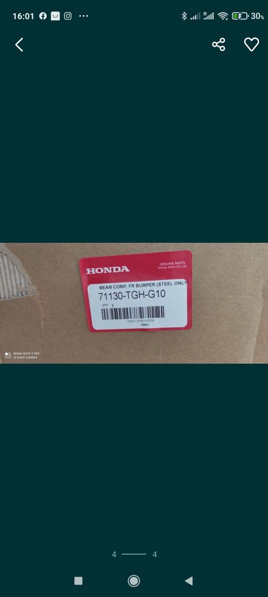Honda civic x .Bara frontala ( metal )   T1130-TGH-G10