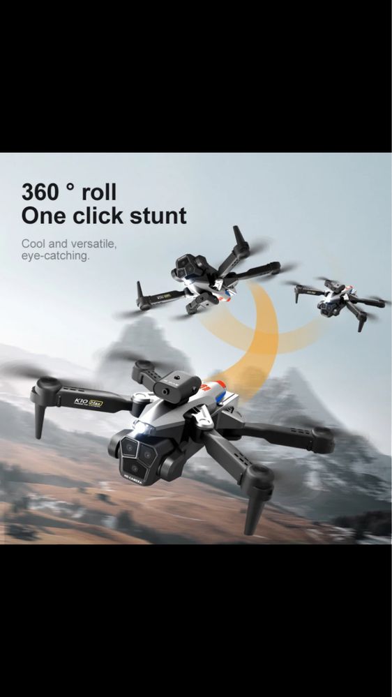 Mini Drona k10 carbon pro cu 3camere ajustabila hd si una fixa +app