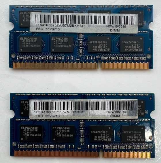 Оперативная память для ноутбука Elpida DDR 3 SODIMM - 4GB (2x2GB)