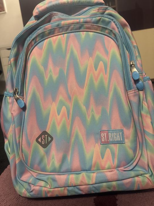 Ghiozdan troler marca St Right, roti silicon, impermeabil