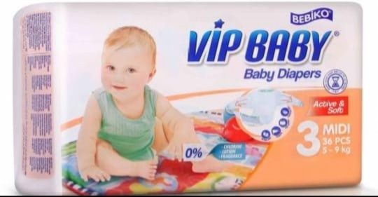 Подгузники бренда Vip Baby!!! Ко второй упаковке подгузников салфетки