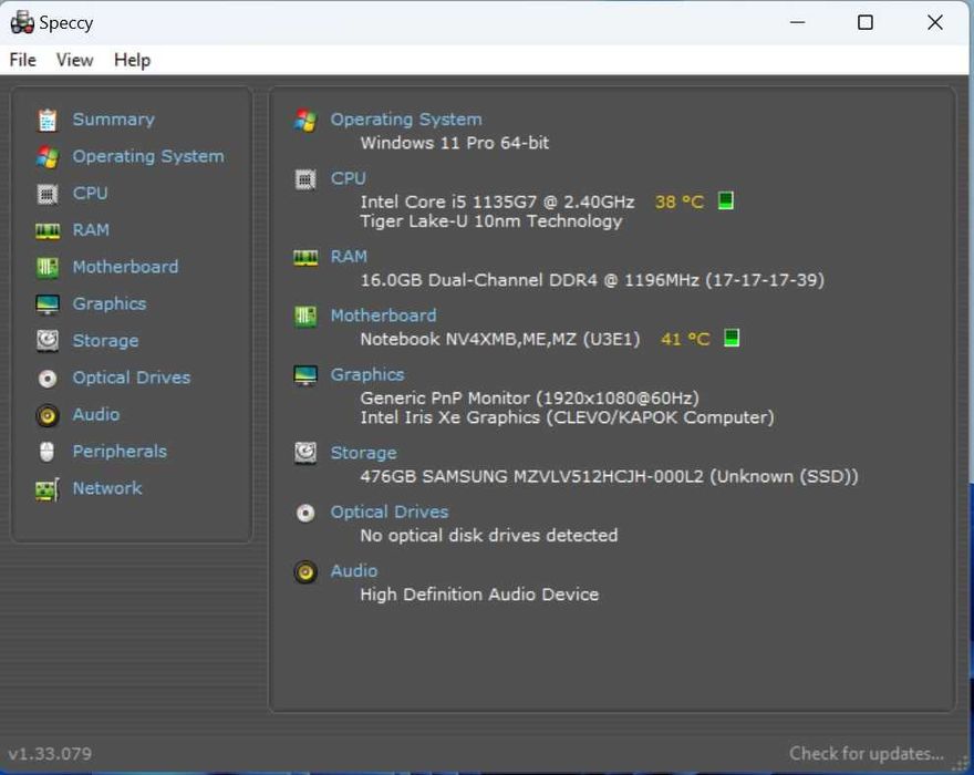 Laptop Clevo Intel Gen 11 I5 1135G7 Ram 16GB 512 SSD Iris Xe 14 Inch