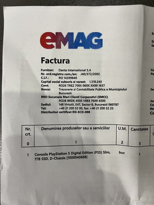 Playstation 5 PS5 Slim 1TB ca nou!