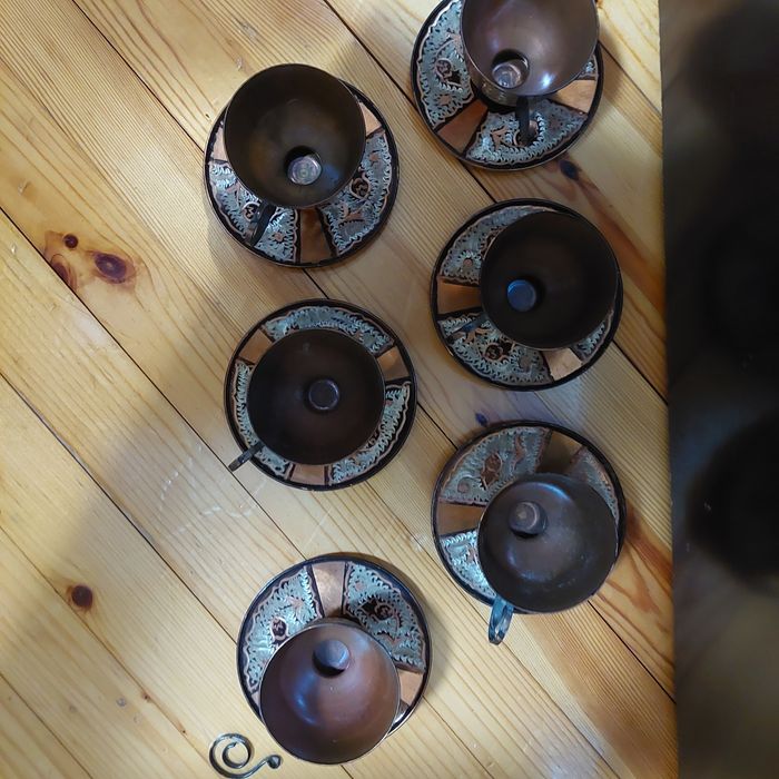 Меден сервиз за кафе 6 бр.