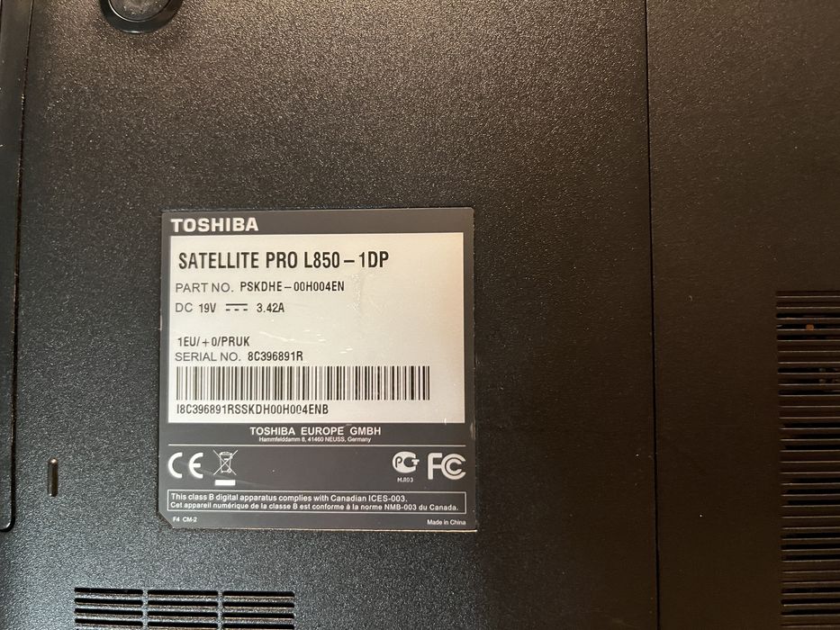 Laptop Toshiba Satellite Pro L850
