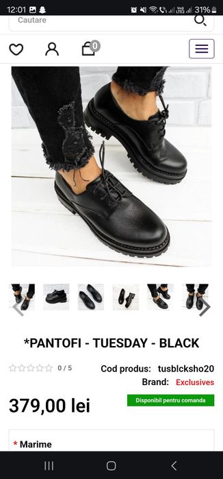 Pantofi piele naturala