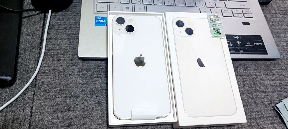 Apple 13 128 yengi 100% yomkost  ochib korilgan 2 sim imika bolgan