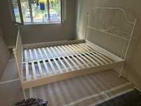 Pat metalic IKEA LEIRVIK 160x200, cadru pat metalic