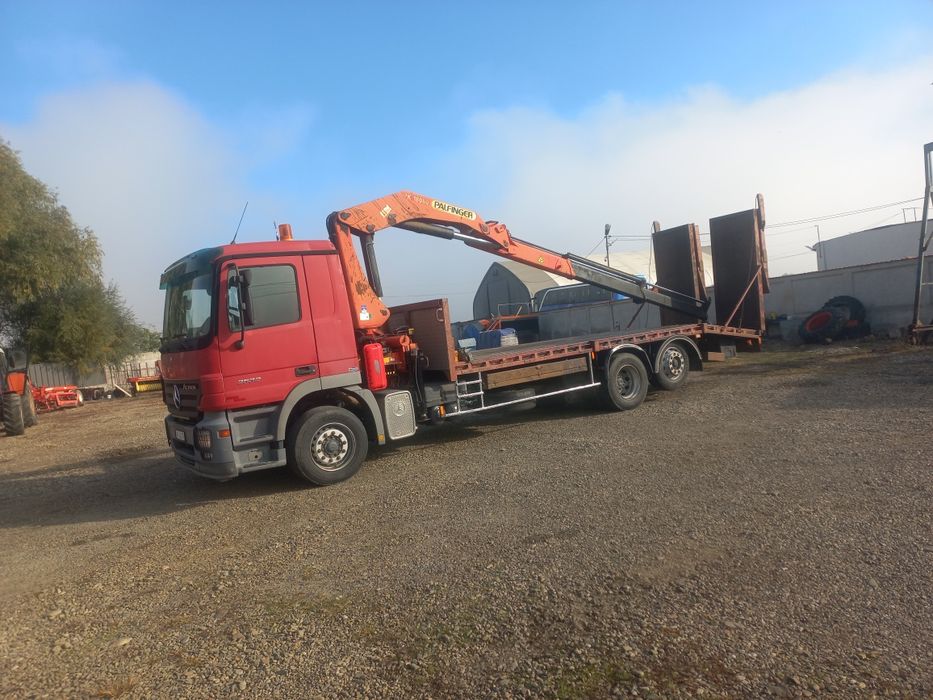 Camion Mercedes actros 2532 Platforma Cu rampe si macara SCHIMB