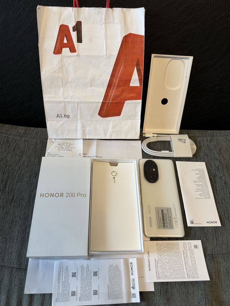 ***КАТО НОВ 512GB Honor 200 Pro 12GB Гаранция A1 2027г. White / Бял