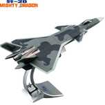 Macheta avion metalica 5 gen stealth jet J20/F22 scara 1:72 26cm