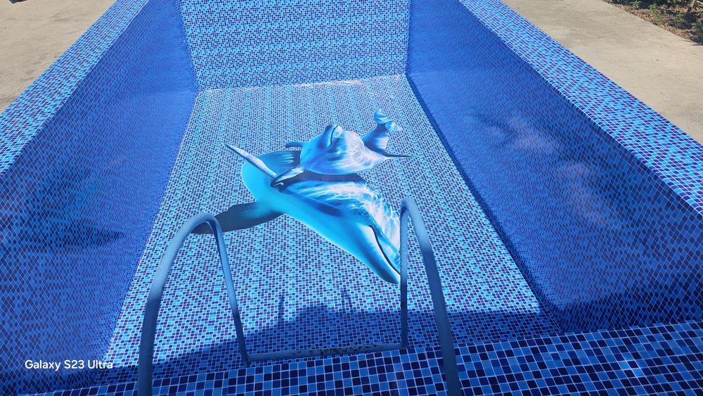 Установка бассейн тент и банер