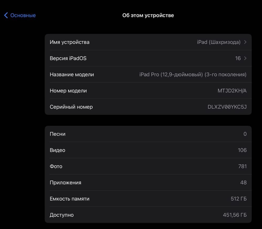 iPad Pro 12,9” (3-го поколения), 512 ГБ, SIM, с Apple Pencil 2
