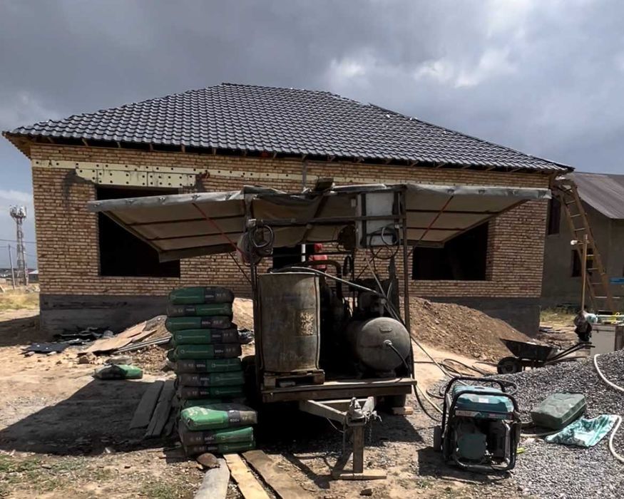 Шатырды жылыту, пенобетон, эковата, керамзит, ппу