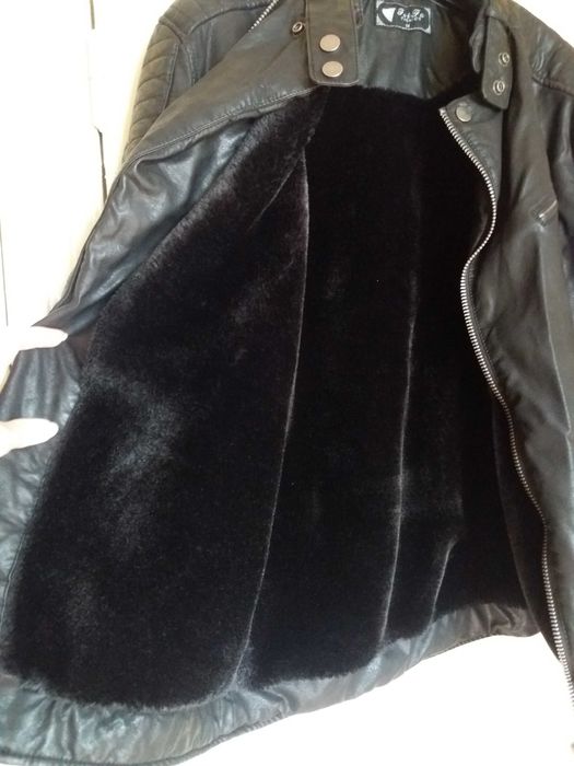 Geaca imblanita, noua, moto piele eco