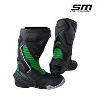 Cizme moto piele naturala SM Long Green marimea 40, 41, 42, 43, 44